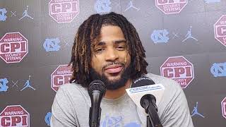 UNC guard RJ Davis press conference ahead of Fridays game at No 1 Kansas [upl. by Arrad]