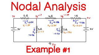 Nodal Analysis Example Problem 1 Two Voltage Sources [upl. by Cindra]