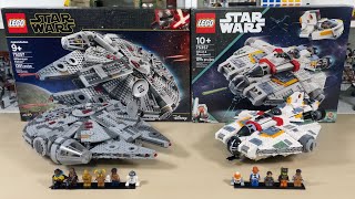 Millennium Falcon 75257 Vs Ghost and Phantom II 75357 Comparison [upl. by Eeclehc]