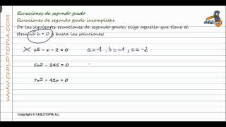 Ecuaciones de segundo grado Incompletas 3º de ESO matemáticas [upl. by Naujad]