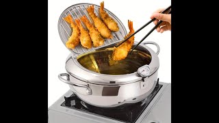 kitchen gadget Deep Fryer Electric Deep FryerDeep Fryer Pot Cylinder Rice Bucket [upl. by Eleda220]