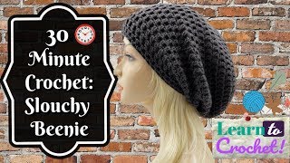 How to Crochet  Easy 30 Minute Slouchy Hat for Beginners ❤LifeWithLisa343💋 [upl. by Tloc]