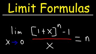 Limit Formulas  Calculus 1 [upl. by Cheria]