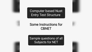 Computer based NETInstructions you should followSample questions for bio chem phy math comp eng [upl. by Edme72]