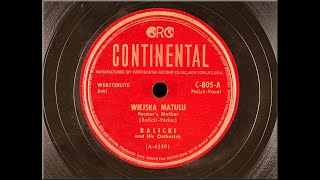 EthnoAmerican 78rpm recordings 1950 Continental 805 Wiejska Matulu  Po rosie Balicki and His Orch [upl. by Reifinnej]