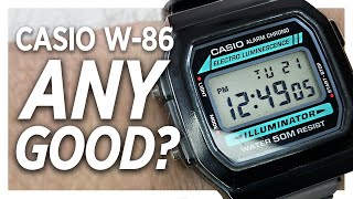 CASIO W86 Digital Watch Review and CASIO F91W Comparison [upl. by Hameean787]