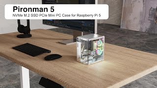 Pironman 5 NVMe M2 SSD PCIe Mini PC Case for Raspberry Pi 5 [upl. by Friedman]