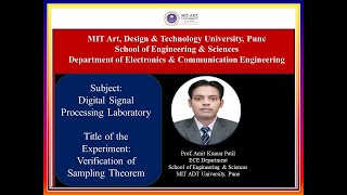 Verification of Sampling Theorem By Prof Amit Kumar Patil [upl. by Ahsieken212]