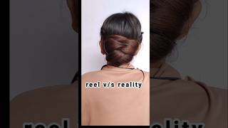 reel VS real hairstyle video hair shorts viralvideos viralhairstyles [upl. by Schellens26]