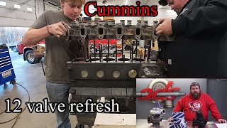 Prepping the Cummins 6BT 59 12 valve for Tuckers 1995 Ford F350 with new go fast parts [upl. by Alleuqcaj]