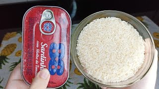 MISTURE ARROZ CRU COM SARDINHA E NÃO VAI MAIS QUERER CARNE NO ALMOÇO OU JANTAR PRONTO EM MINUTOS [upl. by Regnij]