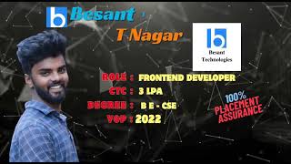 Recently Placed Students  Besant Technologies T Nagar Branch Chennai  Get IT Jobs [upl. by Ttegdirb]