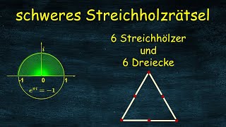 6 Dreiecke aus 6 Streichhölzern  schweres Streichholzrätsel [upl. by Orapma]