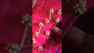 Brooches work on cotton saree shortvideo trending fashion tipsandtricks brooches brooch aari [upl. by Nitas]