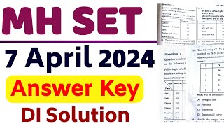 MH SET Exam 2024 DI Answer Key  Maha SET Exam DI Sure Answer [upl. by Eniahpets417]