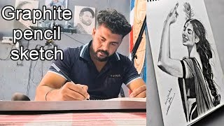 How To Use Graphite Pencil  Easy Way  KewalKrishanArts  smooth graphitework drawing [upl. by Rosalinde]