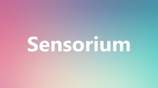 Sensorium  Medical Meaning and Pronunciation [upl. by Seidel]