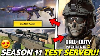 NEW Season 11 Test Server  3 New Weapons  Free Legendary  New Features amp Settings Codm [upl. by Amr522]