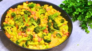 Brokkoli Curry extrem lecker und einfach Der GEHEIMTIPP für dein neues Lieblingsrezept vegan [upl. by Olgnaed]