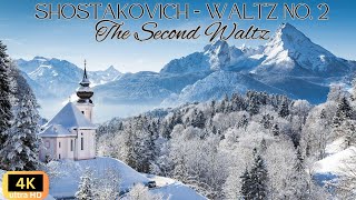 Shostakovitch  Waltz 2 The Second Waltz Beautiful Piano with Spectacular 4K Aerial Winter Film [upl. by Adah540]