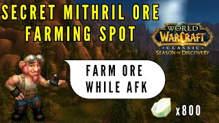 WoW SoD Phase 2  Secret Mithril Ore Farming Spot [upl. by Nosduj354]