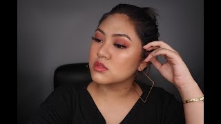 Peachy pink makeup tutorial  Aveline Agnes [upl. by Florance551]