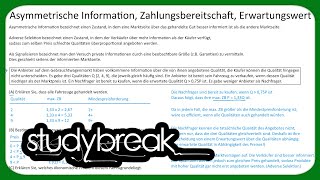 Asymmetrische Information Zahlungsbereitschaft Erwartungswert  Mikroökonomie [upl. by Eiramlatsyrk]