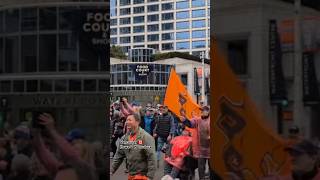 I Joined the CFL GreyCup Fan March 🇨🇦 downtown downtownvancouver vancouver shorts [upl. by Akinoj]