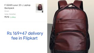 F Gear luxury 25 L laptop backpack reviewsunboxing got it at 169 in Flipkart bbd sale [upl. by Enos395]