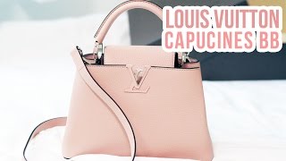 LV CAPUCINES BB  UNBOXING FIRST IMPRESSIONS WHAT FITS [upl. by Innavoeg575]