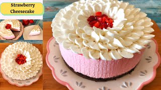 Perfect strawberry cheesecake recipe Easy no bake strawberry cheesecake [upl. by Yr992]