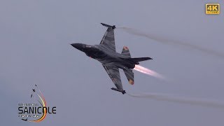 4K Sanicole Airshow F16 Dark Falcon Belgian Air Force Display Sunset Airshow [upl. by Dib]