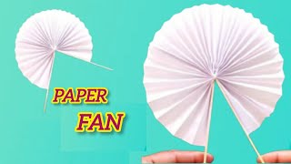 Paper Fan  Paper Fan Making  Origami Fan  How To Make A Paper Fan  Paper Craft Idea [upl. by Delilah133]