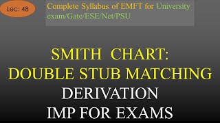 Derivation of Double Stub Matching in Transmission Line  EMFT  R K Classes Lec47  Join Telegram [upl. by Murtha]