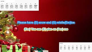 Ill be Home for Christmas by Bing Crosby play along with scrolling guitar chords and lyrics [upl. by Rafiq]