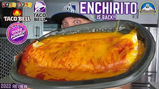 Taco Bell® Enchirito Review 🌮🔔🌯  ITS BACK  1st Time Trying  theendorsement [upl. by Arrimat]