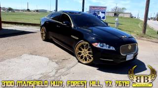 Supercharged Jaguar XJL on 22quot Gold Forgiato Drea ECL Wheels done by Big Boys Customs [upl. by Aldous]