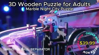 How it Works  3D Wooden Marble Night City Puzzle [upl. by Milinda]