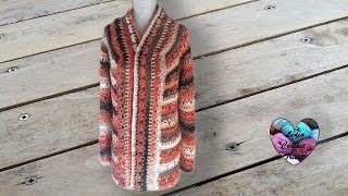 Cardigan manteau veste motifs fleurs crochet 12 [upl. by Sanfourd]