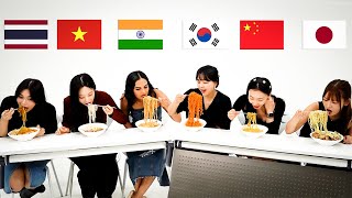 Asian Try 6 Noodles From Each Countries Korea India China Japan Vietnam ThailandASMR MUKBANG [upl. by Joelle135]