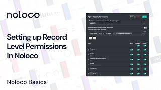 Setting up RecordLevel Permission Rules in Noloco [upl. by Layton427]