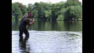 Carp Fishing on Poynton Pool in Cheshire [upl. by Nwahsel]