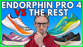 ENDORPHIN PRO 4 vs VAPORFLY 3 vs ROCKET X2 vs ADIOS PRO 3  SUPER SHOEDOWN  EDDBUD [upl. by Anirdnajela505]