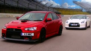 Nissan GTR vs Mitsubishi EVO FQ 400  Fifth Gear [upl. by Karlen]