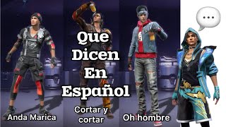 Que dicen los personajes de free Fire en español  Josué del free [upl. by Winnah382]