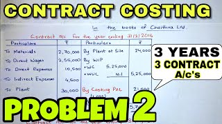 3 Contract Costing  Problem 2  BCOM  CMA  CA INTER  By Saheb Academy [upl. by Alekim37]