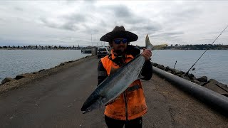 Portland Fishing Kingfish on the popper 1m kingy Crazy battle on a busy day big kingfish victoria [upl. by Eenrahc]