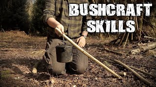 Bushcraft Skills  Camp Craft Knife Skills Pot Hangers Overnight Camping [upl. by Aicilev]