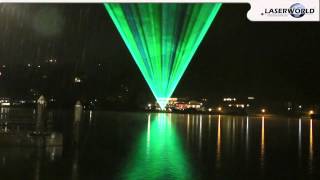 Laser show demonstration over a lake somewhere in Bavaria  Laserworld [upl. by Whatley]