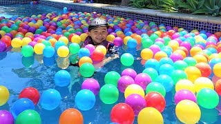 Swimming With 1000 Colour Balls In The Pool Kids Outdoor Fun With CKN [upl. by Ednyl]